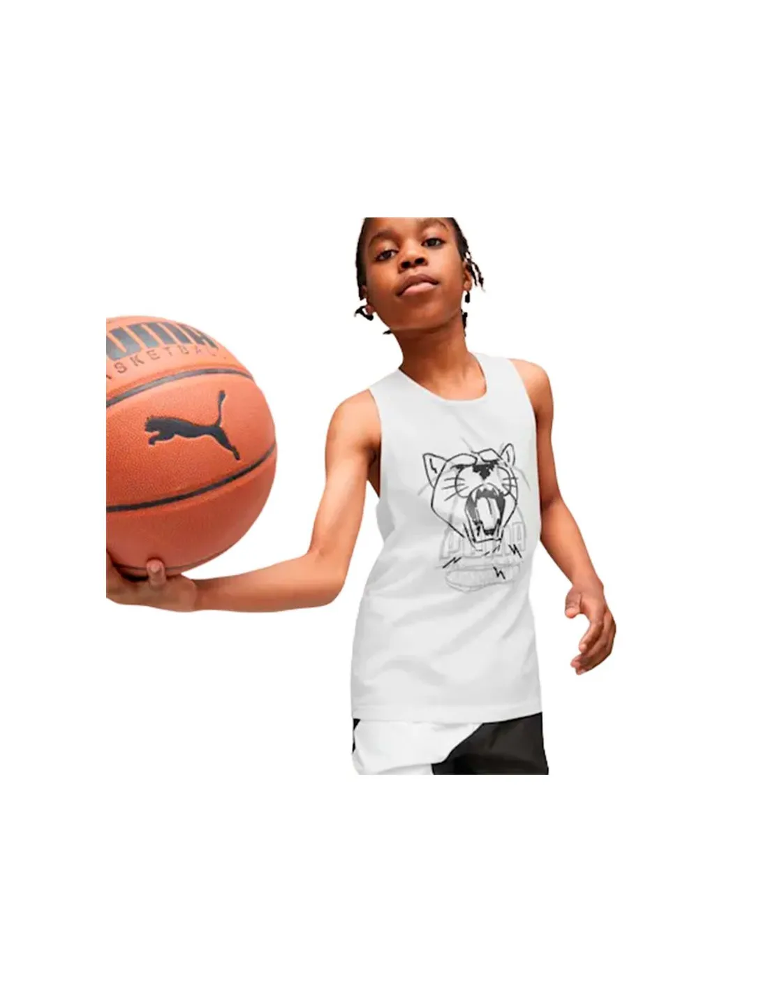 Camiseta De Baloncesto Puma Basketball Tank B Niño Blanco