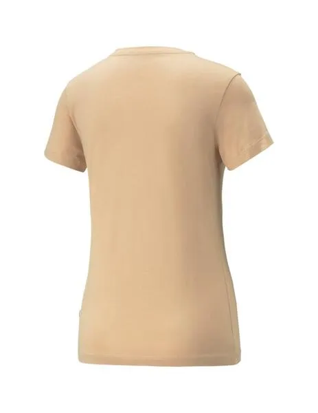 camiseta puma ess embroidery marrón de mujer.