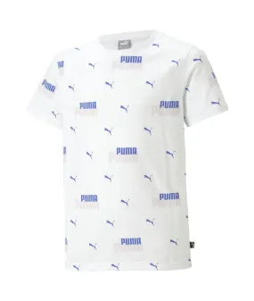 Camiseta Puma Ess+ Logo Power Aop Niño Blanco