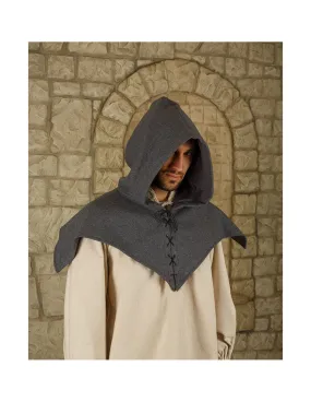 Capucha Medieval Folke en lana - Gris