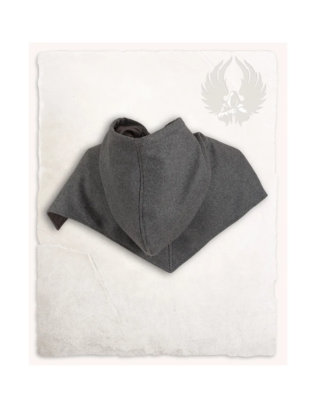 Capucha Medieval Folke en lana - Gris