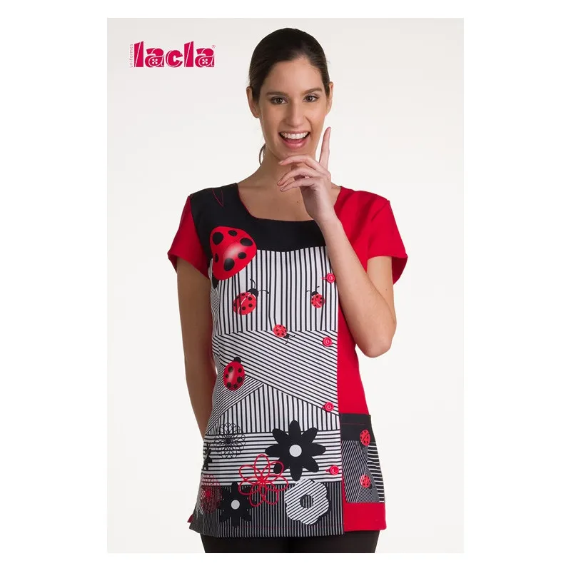 Casaca laboral con estampado mariquitas - Lacla