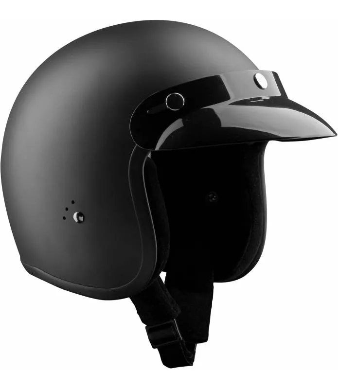 Casco Moto Abierto BANDIT Jet Negro Mate Visera Incluida Dull Black Open Face Helmet JETMB