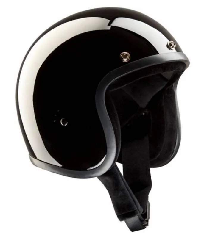 Casco MOTO Negro BRILLO BANDIT Jet Abierto Open face Helmet Custom NO HOMOLOGADO