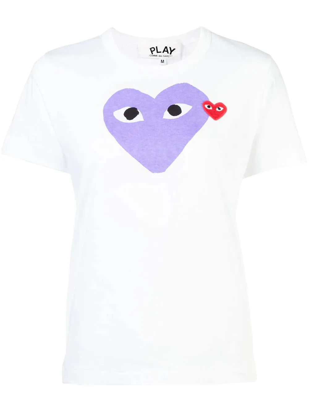 CDG PLAY Purple Heart Tee White