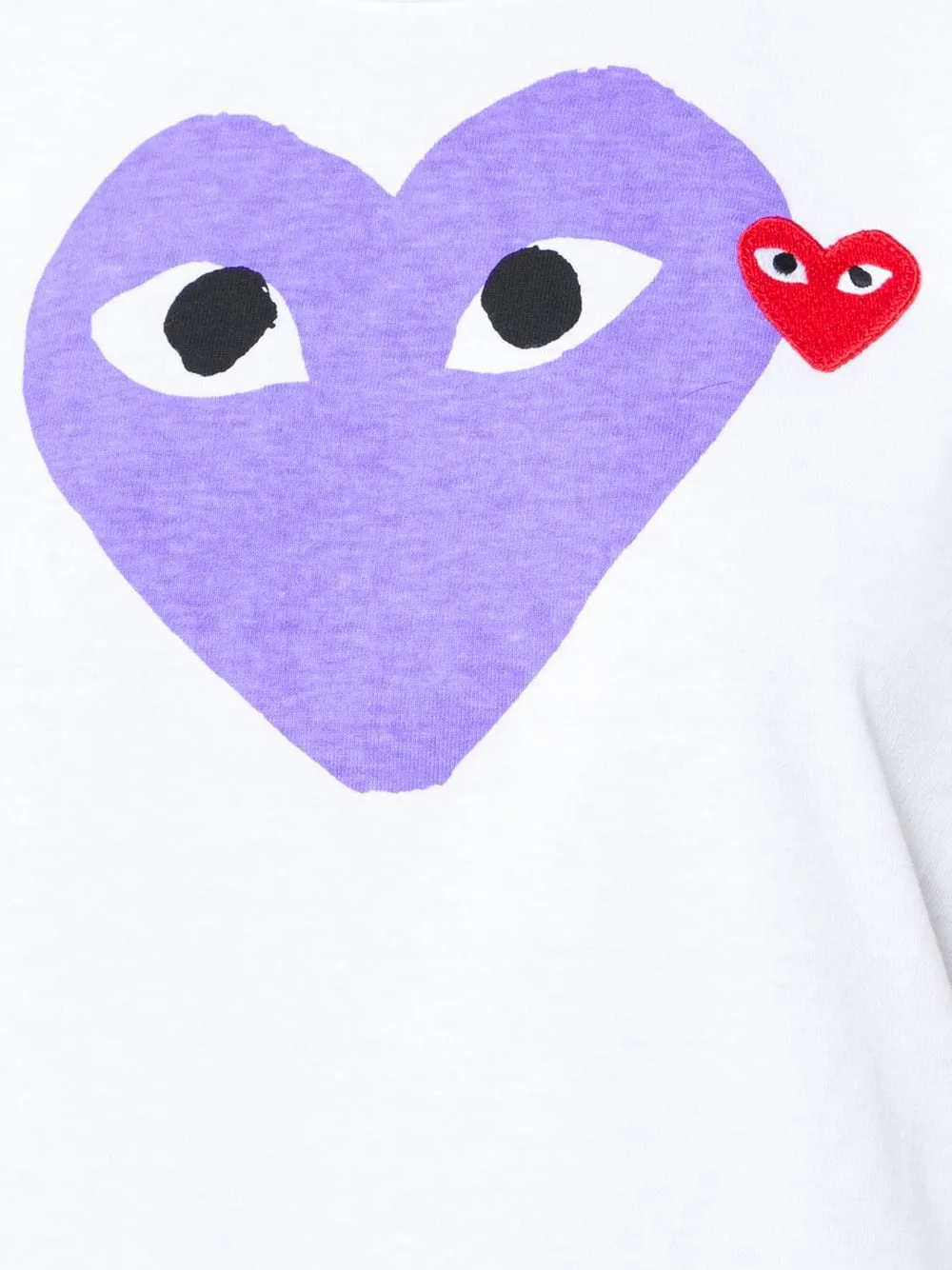 CDG PLAY Purple Heart Tee White