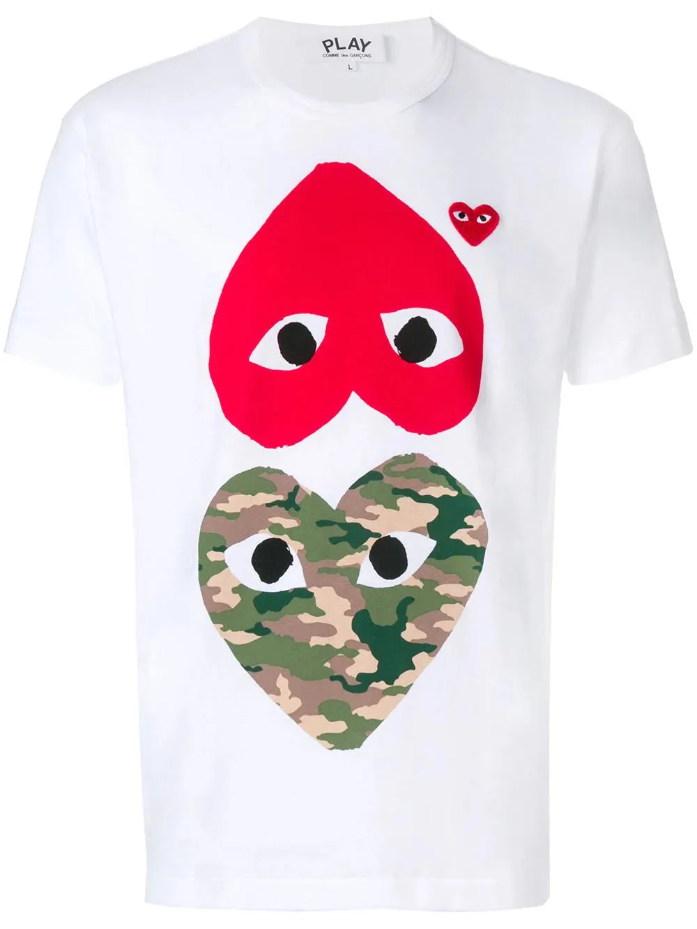 CDG PLAY Upside Down Camo Tee White