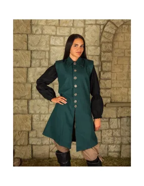 Chaleco medieval Tilly en algodón - verde