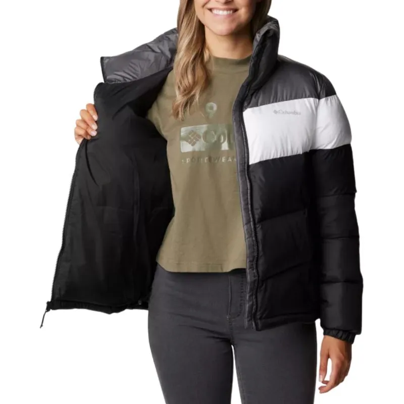 Chaqueta de mujer Columbia Puffect Color Block (negro/blanco/C)