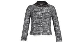 Chaqueta de tweed Tory Burch de algodón blanco y negro 