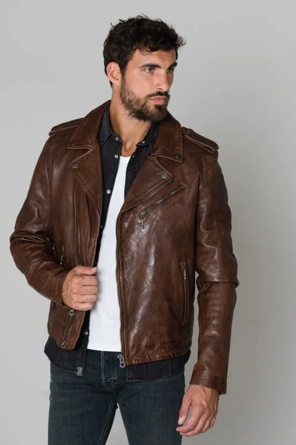 Chaqueta Hombre Daytona Golberg Lamb Paolo Dark Cognac