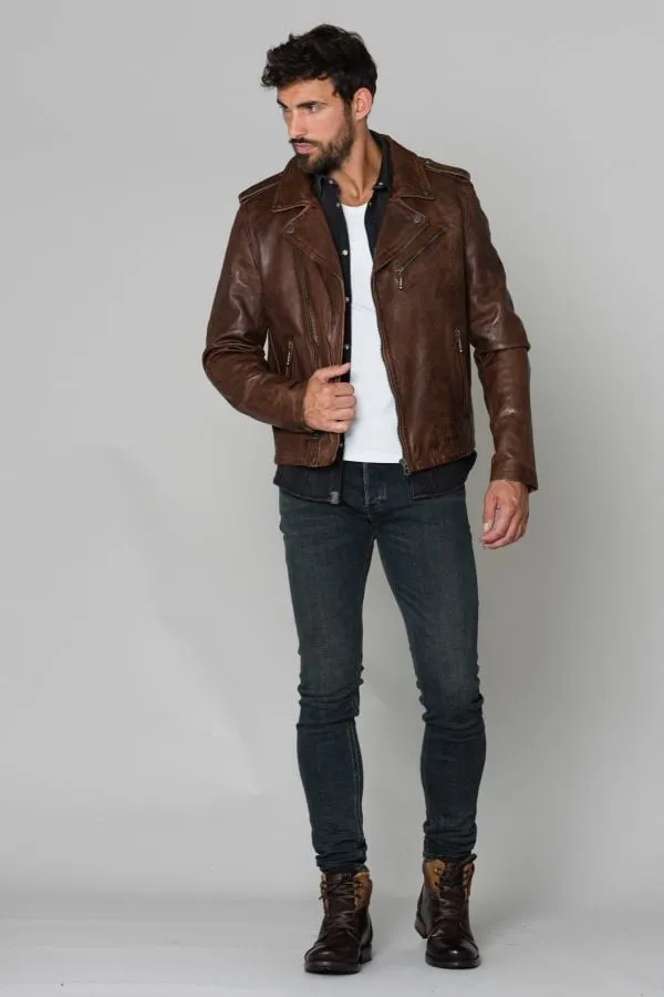 Chaqueta Hombre Daytona Golberg Lamb Paolo Dark Cognac