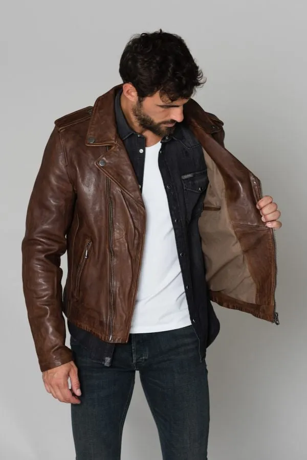 Chaqueta Hombre Daytona Golberg Lamb Paolo Dark Cognac