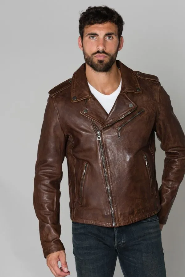 Chaqueta Hombre Daytona Golberg Lamb Paolo Dark Cognac