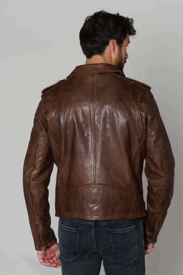 Chaqueta Hombre Daytona Golberg Lamb Paolo Dark Cognac