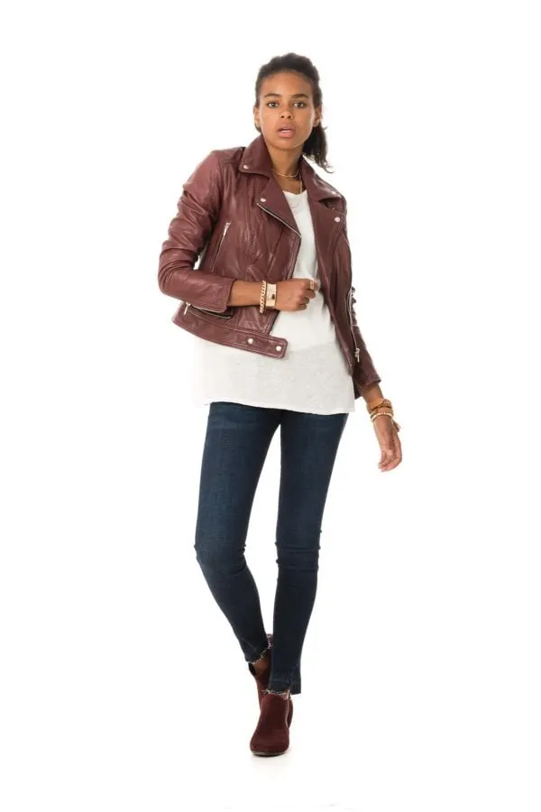 Chaqueta Mujeres Rose Garden Panema Lamb Castel Burgundy Zz10