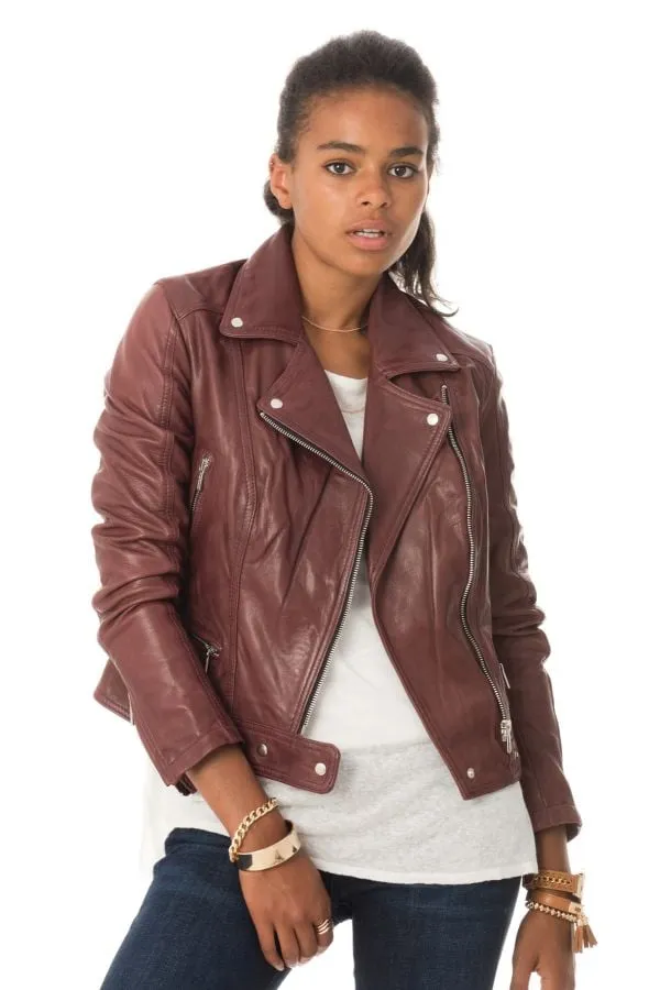 Chaqueta Mujeres Rose Garden Panema Lamb Castel Burgundy Zz10