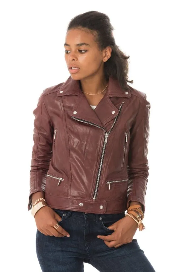 Chaqueta Mujeres Rose Garden Panema Lamb Castel Burgundy Zz10