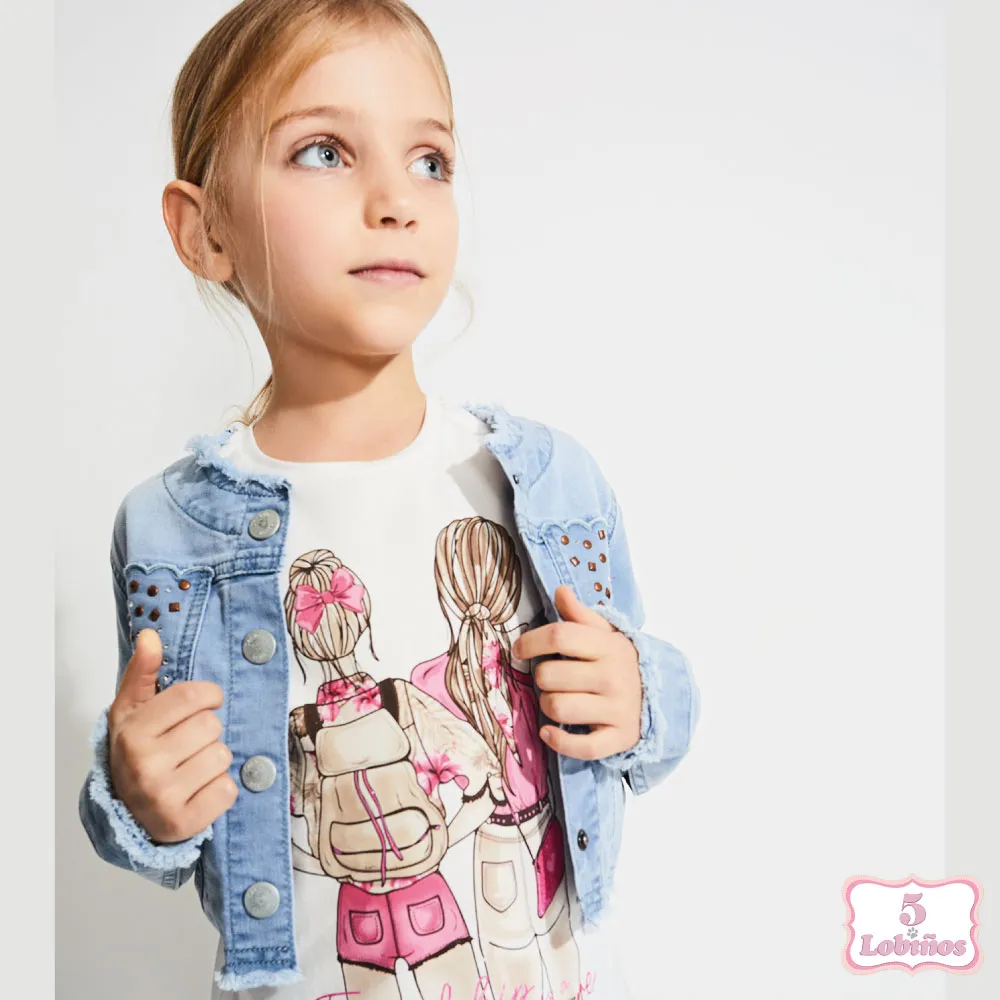 CHAQUETA NIÑA DENIM STUDDS Canada House