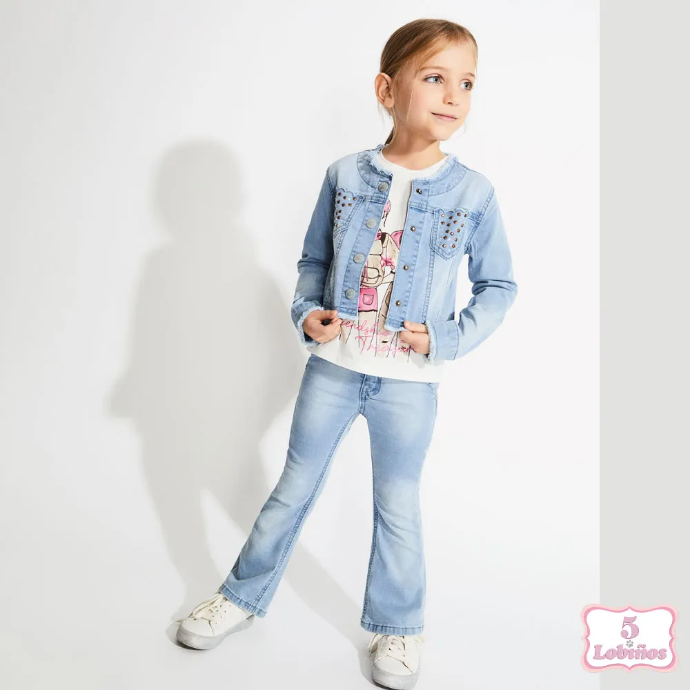 CHAQUETA NIÑA DENIM STUDDS Canada House