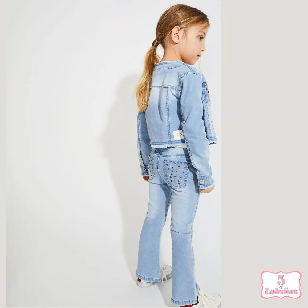 CHAQUETA NIÑA DENIM STUDDS Canada House