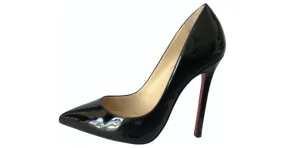 Christian Louboutin Entonces Kate 120 mm Charol Negro Cuero 