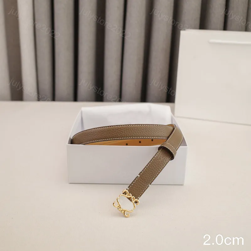 Cinturas de diseñador de lujo Cinturón de cuero genuino Ceinture Ceinture Luxe Ancho de 2.0 cm Cinstandas de moda Aleación dorad