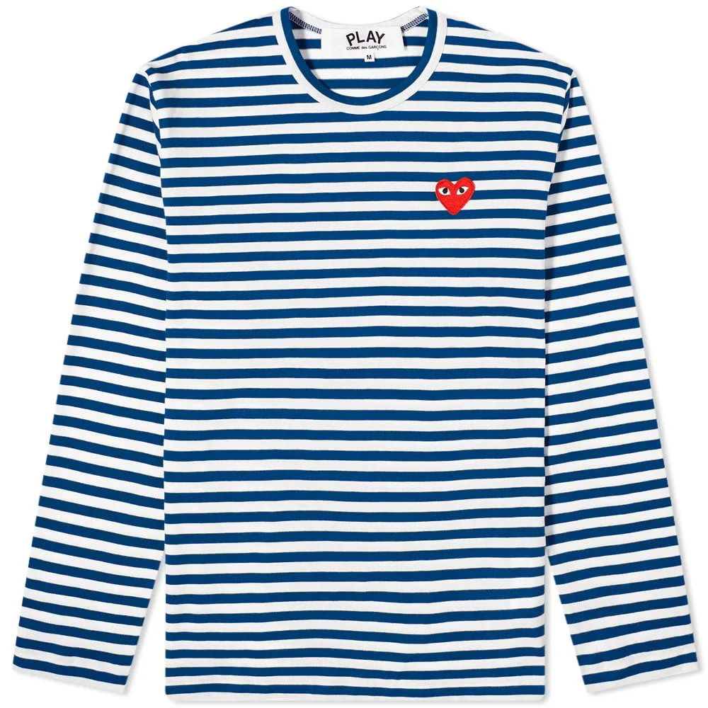 Comme des Garçons Play Heart Stripe Logo Tee