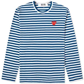 Comme des Garçons Play Heart Stripe Logo Tee