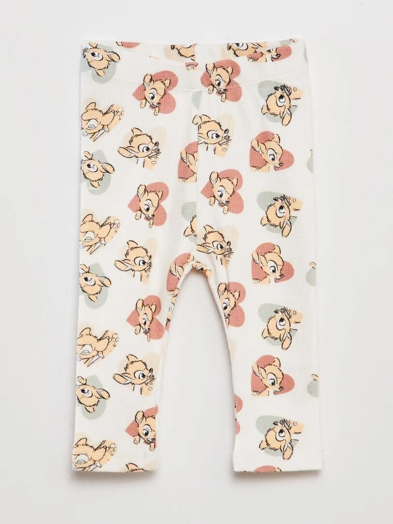 Conjunto de sudadera + legging estampado 'Bambi' - BLANCO