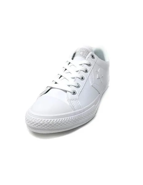 converse cordon piel blanca