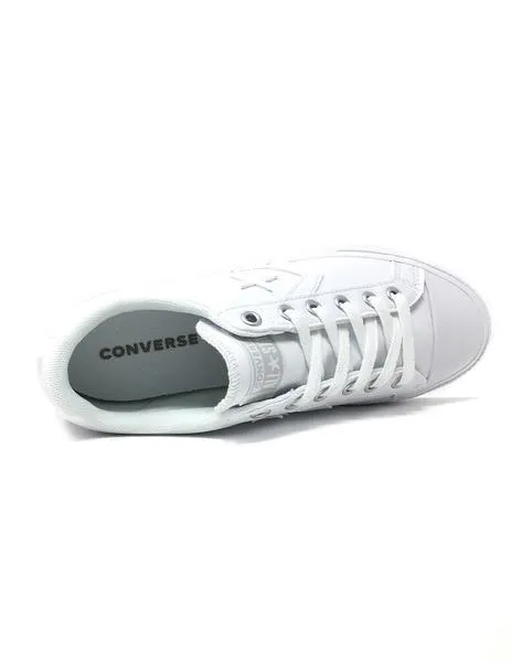 converse cordon piel blanca