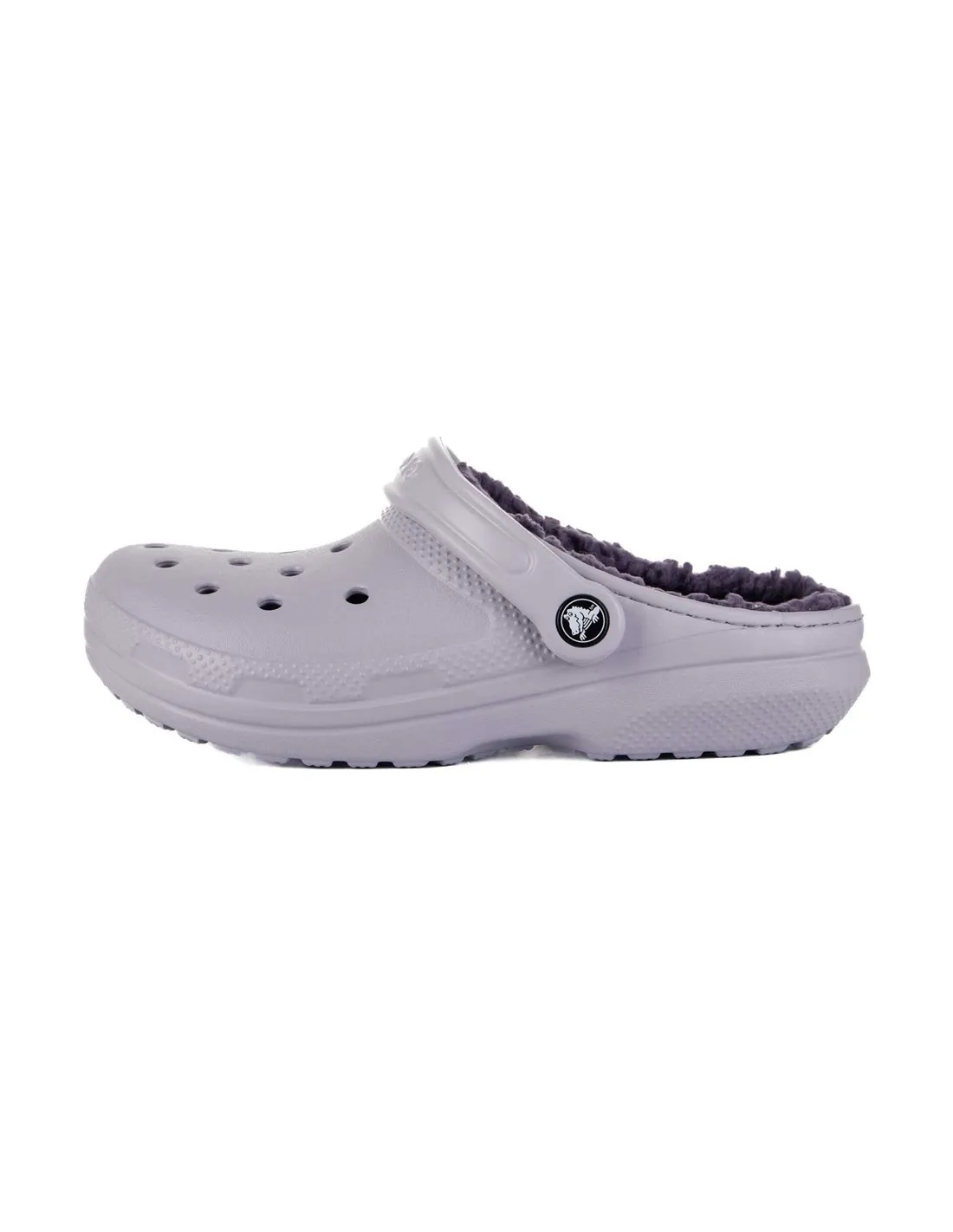 CROCS - Zuecos lavanda con forro cálido Classic Lined Clog 203591 5PU Mujer