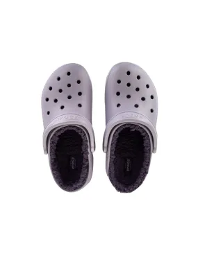 CROCS - Zuecos lavanda con forro cálido Classic Lined Clog 203591 5PU Mujer