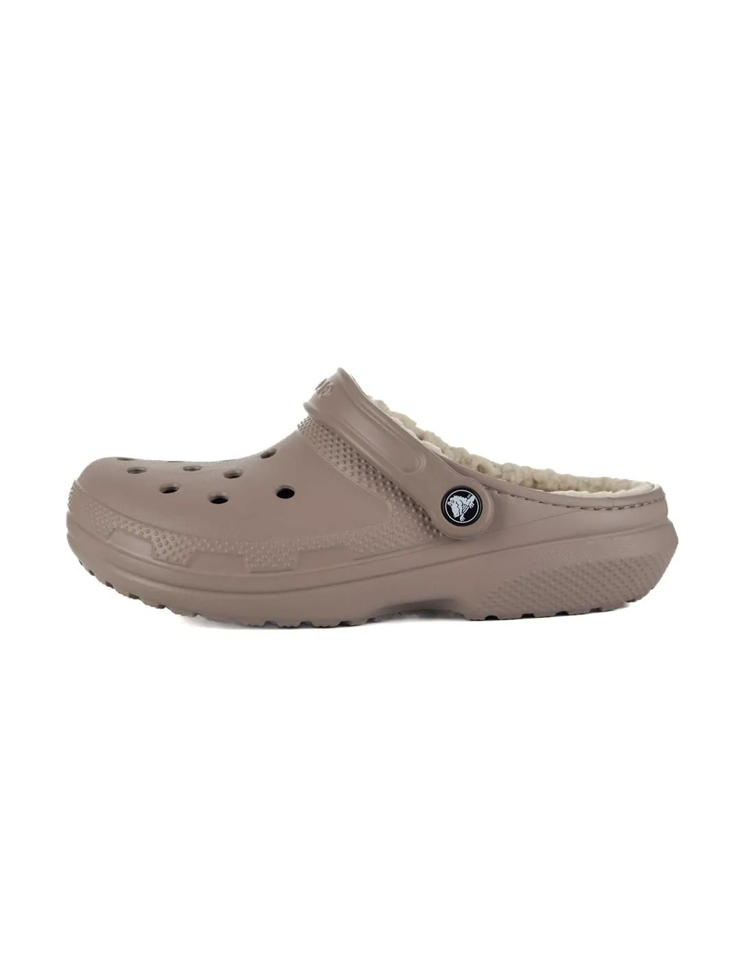 CROCS - Zuecos marrón claro con forro cálido Classic Lined Clog 203591 2YB Mujer