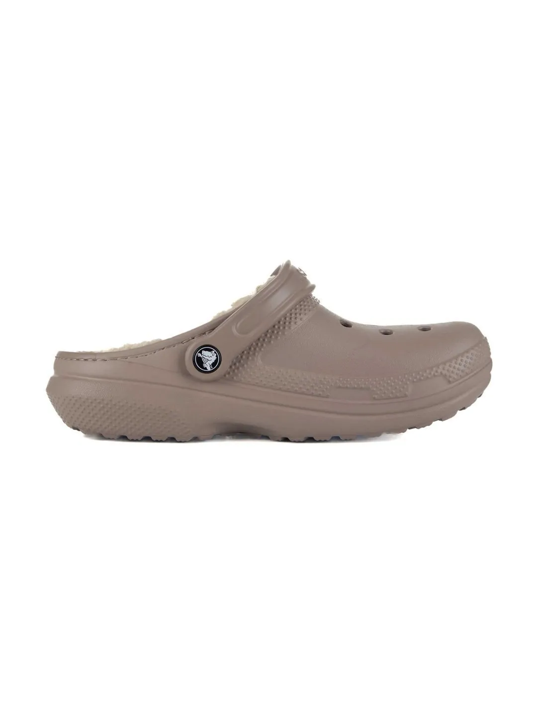 CROCS - Zuecos marrón claro con forro cálido Classic Lined Clog 203591 2YB Mujer