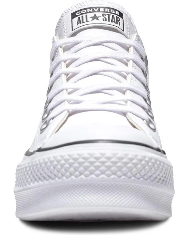 Deportivas CONVERSE  de Mujer y Niña y Niño 561680C CHUCK TAYLOR ALL STAR PLATFORM LEATHER LOW  WHITE-BLACK-WHITE