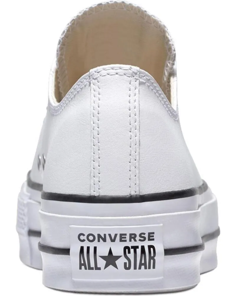 Deportivas CONVERSE  de Mujer y Niña y Niño 561680C CHUCK TAYLOR ALL STAR PLATFORM LEATHER LOW  WHITE-BLACK-WHITE