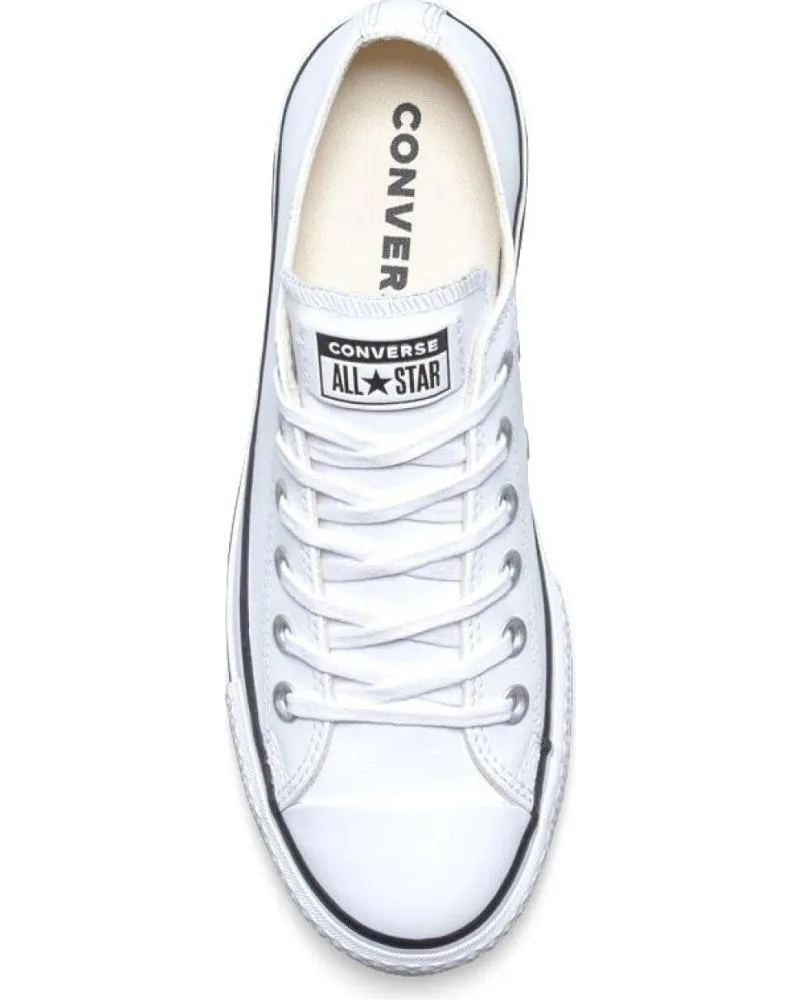 Deportivas CONVERSE  de Mujer y Niña y Niño 561680C CHUCK TAYLOR ALL STAR PLATFORM LEATHER LOW  WHITE-BLACK-WHITE