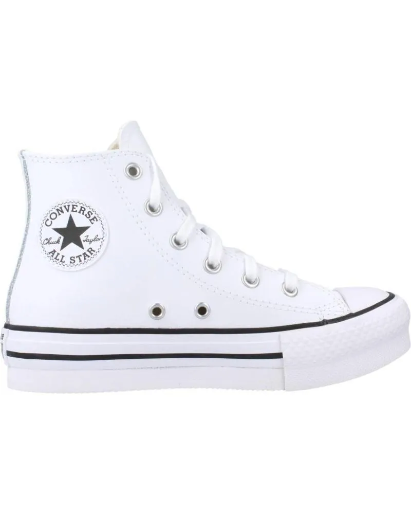 Deportivas de Niña y Niño CONVERSE CHUCK TAYLOR ALL STAR LIFT PLATFORM LEATHER BLANCO