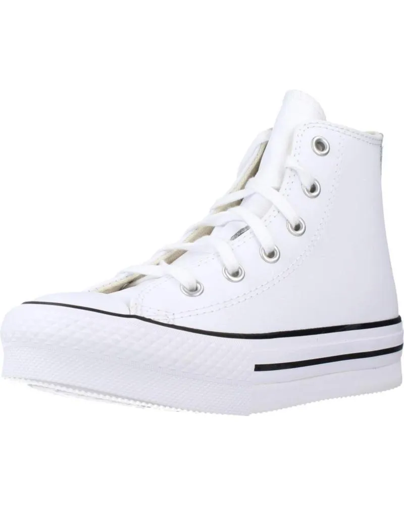 Deportivas de Niña y Niño CONVERSE CHUCK TAYLOR ALL STAR LIFT PLATFORM LEATHER BLANCO