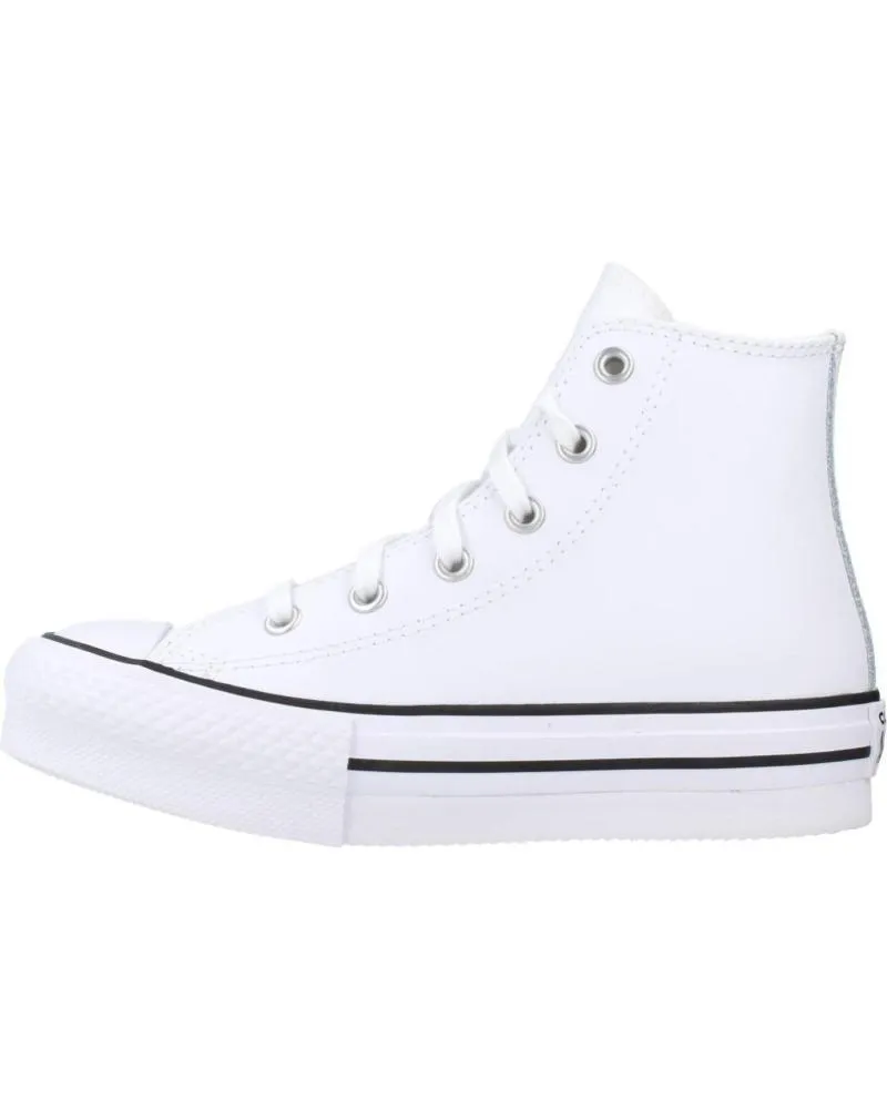 Deportivas de Niña y Niño CONVERSE CHUCK TAYLOR ALL STAR LIFT PLATFORM LEATHER BLANCO