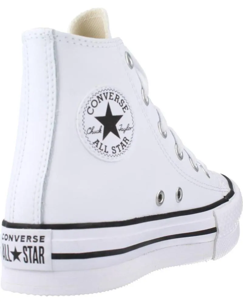 Deportivas de Niña y Niño CONVERSE CHUCK TAYLOR ALL STAR LIFT PLATFORM LEATHER BLANCO