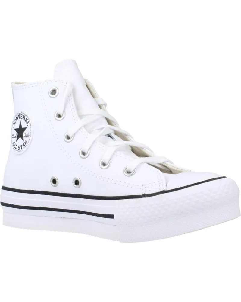 Deportivas de Niña y Niño CONVERSE CHUCK TAYLOR ALL STAR LIFT PLATFORM LEATHER BLANCO