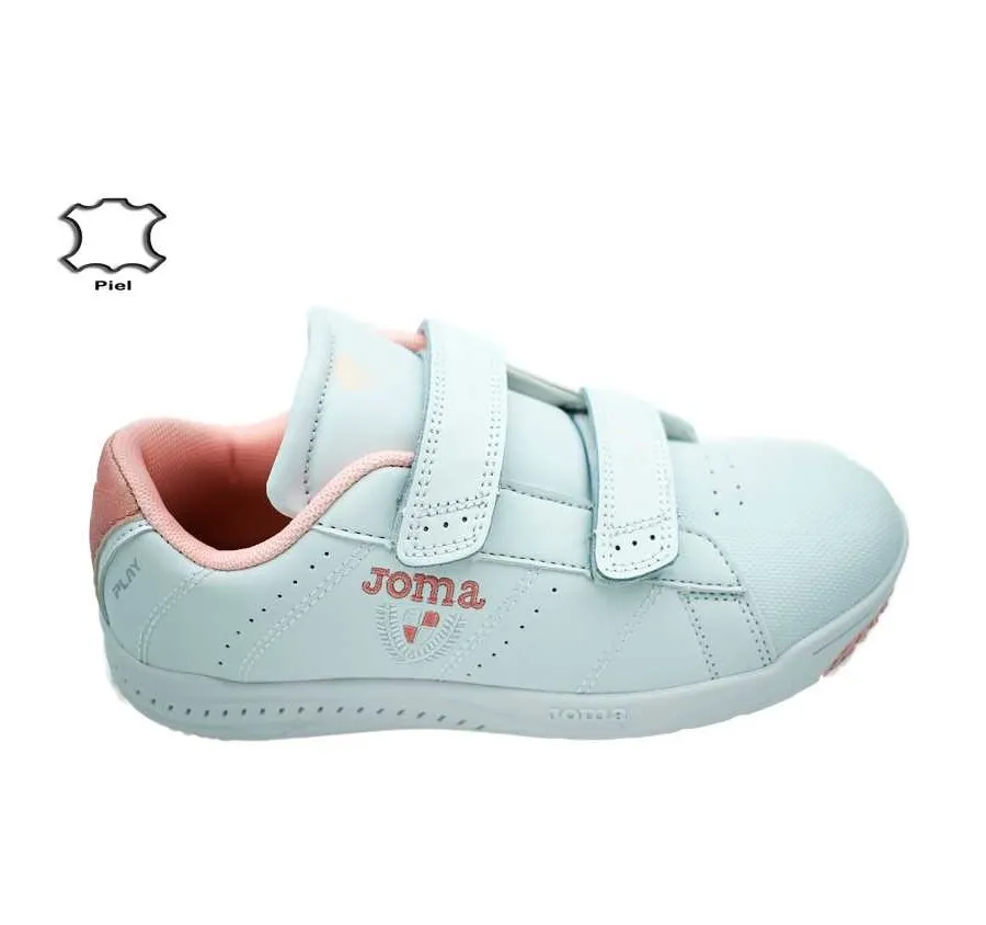 DEPORTIVO JOMA PLAY JR 2113 PARA NIÑOS BLANCO/ROSA CON DOBLE VELCRO Y PLANTILLA DE PIEL MODELO WPLAYW2113V 27130