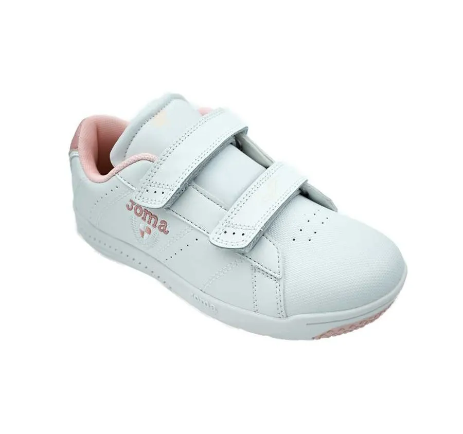 DEPORTIVO JOMA PLAY JR 2113 PARA NIÑOS BLANCO/ROSA CON DOBLE VELCRO Y PLANTILLA DE PIEL MODELO WPLAYW2113V 27130