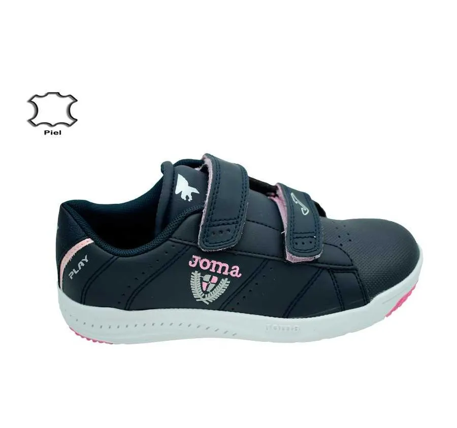 DEPORTIVO JOMA PLAY JR 2143 PARA NIÑOS CASUAL MARINO Y ROSA CON DOBLE VELCRO Y PLANTILLA DE PIEL WPLAYW2143V 27129