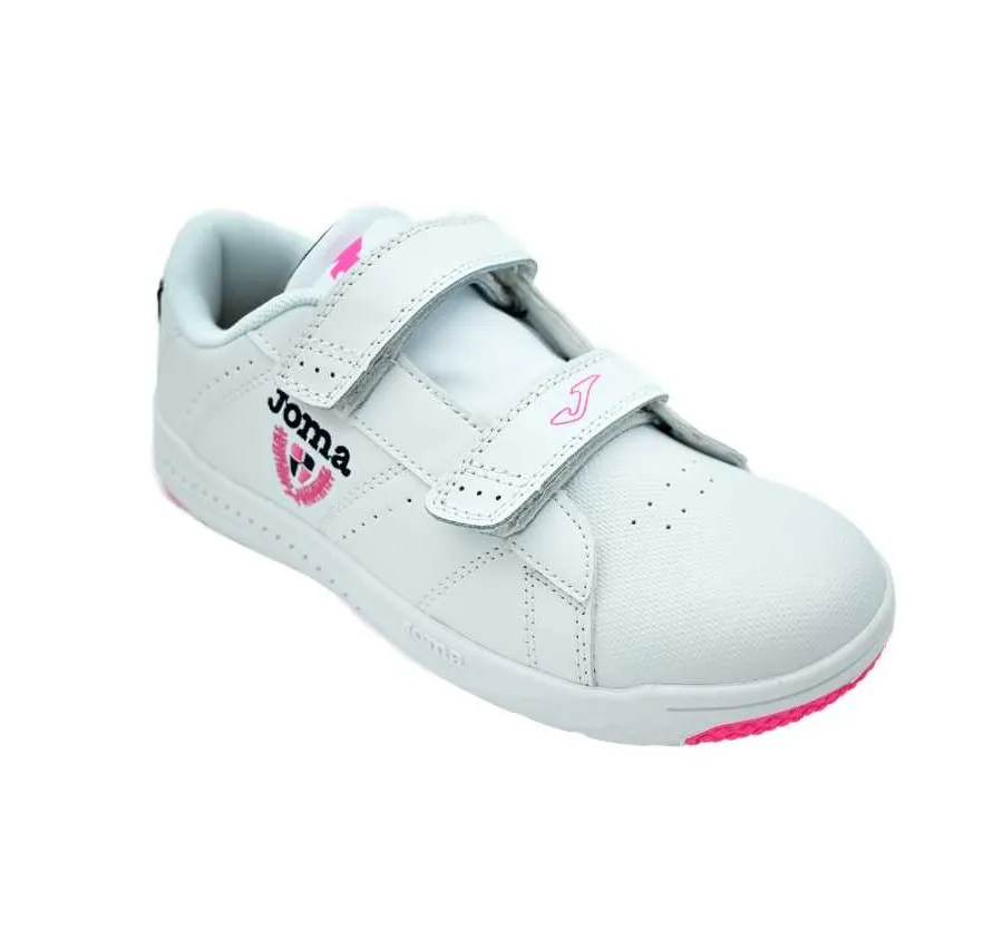 DEPORTIVO JOMA WPLAYW2152V PARA NIÑOS PLAY JR 2152 BLANCO/AZUL/FUXIA DOBLE VELCRO Y PLANTILLA DE PIEL 26789