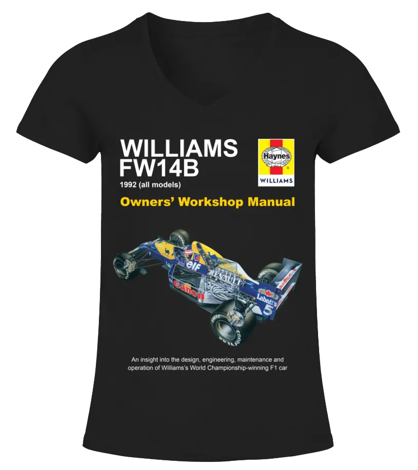 F1DR71-017-BK.Nigel Mansell, Williams FW14B Haynes Camiseta cuello pico Mujer