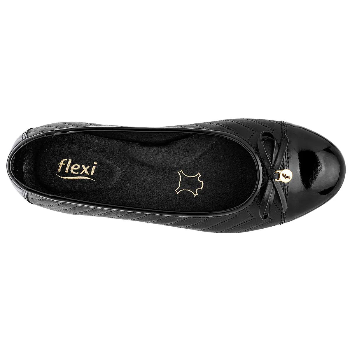 Flats clásicas Exterior Sintético Color Negro Para Mujer De Flexi